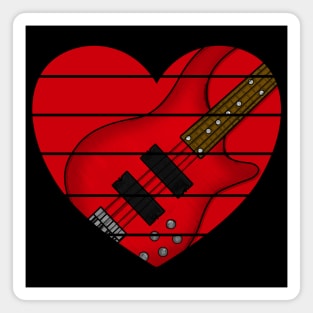 Valentines Bass Guitarist Bassist Wedding Musician Magnet